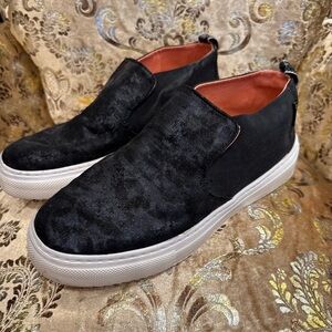 Women's Black Velvet Slip-On Loafers